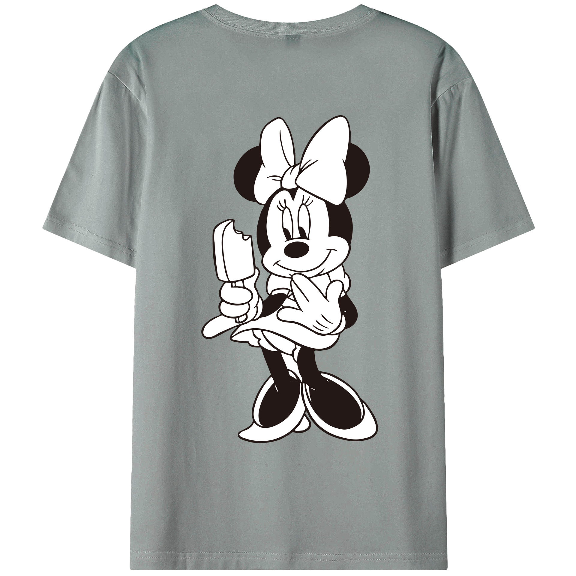 ミッキーマウス Mickey Mouse 綿100％ メンズ半袖Tシャツ（バックプリント） 通気性